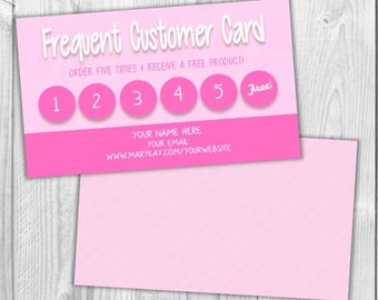 Frequent Buyer Reward Card - MaryKay LulaRoe R&F ThirtyOne PinkZebra Paparazzi Consultant Small Business - Custom Printable
