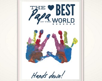 Papa Print - Birthday Gift Papa, Personalized Gifts for Papa, Papa Gifts from kids, DIY Handprint Art, Fathers Day Gift, Best Papa PRINTABLE