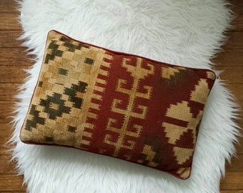 Kilim Pillow, Turkish Pillow, Boho Throw Pillow, Maroon Throw Pillows, Kilim Throw Pillows, Kilim Lumbar Pillows, Kilim Cushion Kilim Lumbar