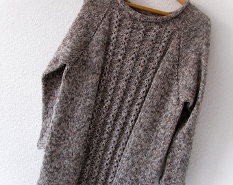 Wool handknit sweater Knitted sweater Christmasinjuly Soft sweater Loose knit sweater Cozy sweater Warm sweater women Mix yarn sweater