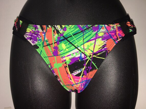 ONEof aKIND *** MissManeater VANDALIZE buckle front fixed hipster boutique bikini pant *** MAX coverage!