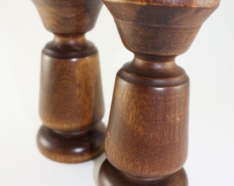 Baribocraft Wood Candle Holders - One Pair