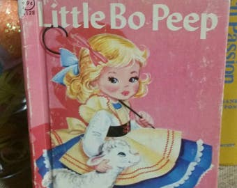 Rand McNally Junior Elf Book "Little Bo Peep"/Vintage 1966/.19cent Edition/Collectible Children's Book/Nursery Decor/Baby Shower Decor