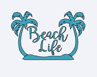 Palm Tree - Palm Tree Decal - Beach Car Decal - Beach Decal - Beach Life - Beach Life Decal