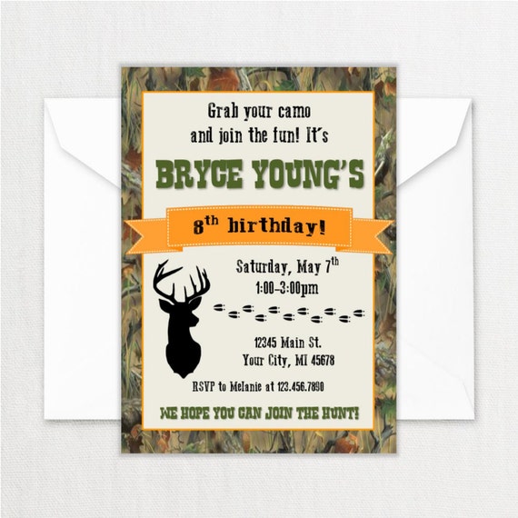 Hunting Birthday Party Invitations Hunter Theme Birthday