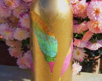 Feather Silhouette Lighted Wine Bottle