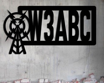 Ham Radio - Amateur Radio - Custom Metal Call Letters Sign - Metal Wall Art