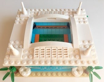 Mini Miami Dolphins Hard Rock Stadium Custom Brick Set with Printed Instructions