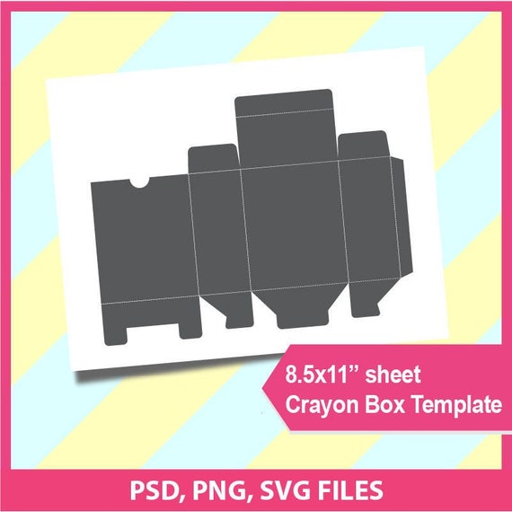 Crayon box Template Instant Download PSD PNG and SVG