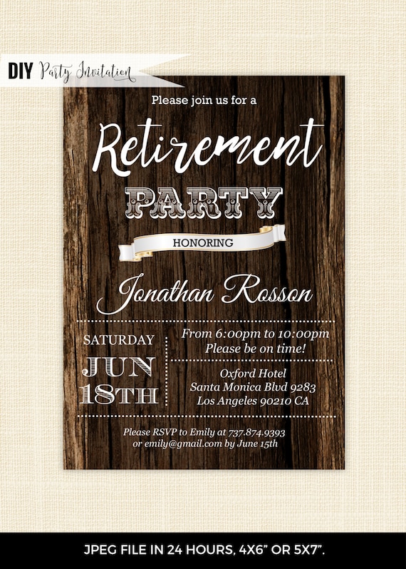 Printable Retirement Invitation Retirement by DIYPartyInvitation