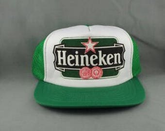 Vintage Trucker Hat - Heineken Beer - Featuring Puffy Graphic