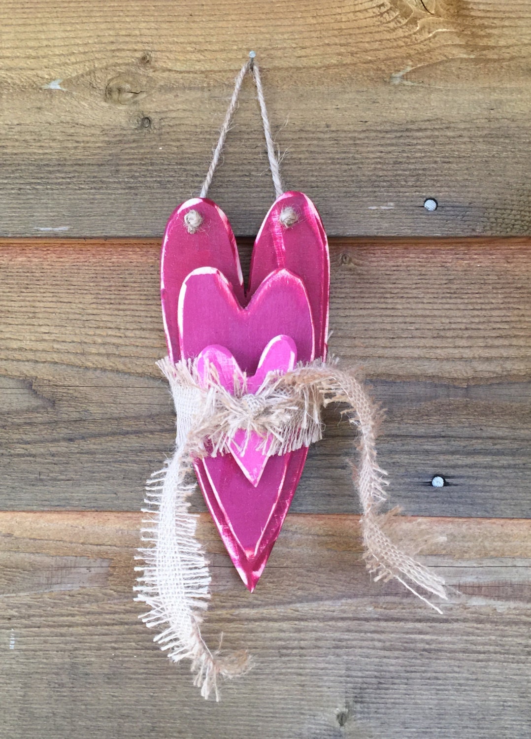 Wooden Heart Stack Wall Hanging