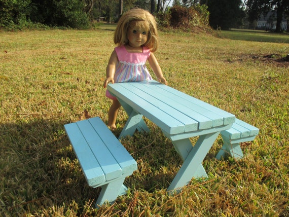 18 inch/American Girl Picnic Table and Bench