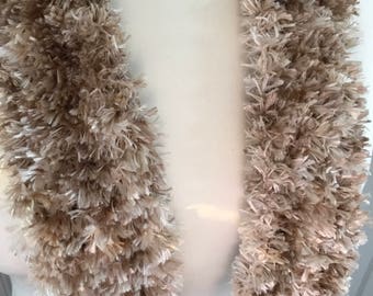 Beautiful handknit scarf oyster cream colour