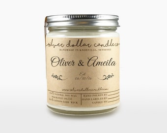 Personalized Wedding Gift, Wedding Favor, Wedding Favor Candle, Wedding Gift, Couple Gift, unique engagement gift, custom valentines Gift