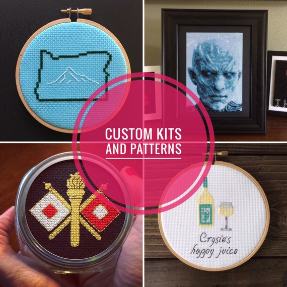 Custom Modern Cross Stitch Kit Or Pattern