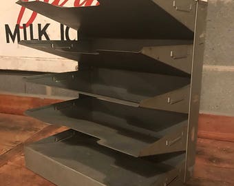 Vintage Metal Curmanco Desktop 5 Tray Filer Industrial Salvage