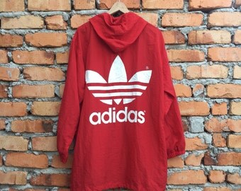 Vintage Rare ADIDAS Giant logo hoodie parka windbreaker jacket