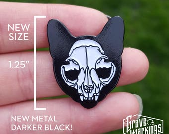 Cat Skull Enamel Pin