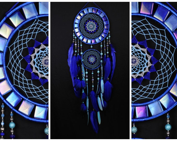 Dreamcatcher Blue mosaic Dream Catcher Large Dreamcatcher New Dream сatcher gift idea dreamcatcher boho dreamcatcher wall handmade gift blue