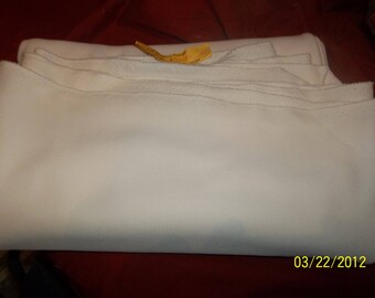 vintage polyester fabric 5 1/4 yds off white
