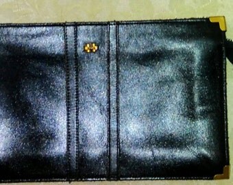 Vintage Dorcelle 1970's Clutch Black Leather