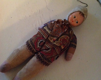 Vintage handmade doll cloth doll rag doll