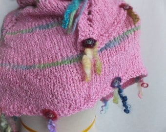 Hand knitted alpaca silk shawl, knitted shawl