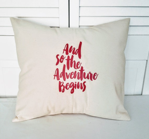 Pillow cover Adventure quotes pillows with sayings wedding