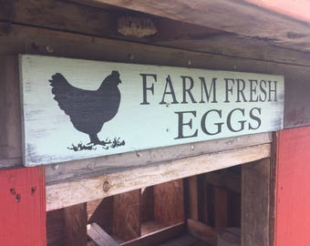 Farm Fresh Eggs Sign, Farmhouse Kitchen Egg sign, Chicken Coop Sign