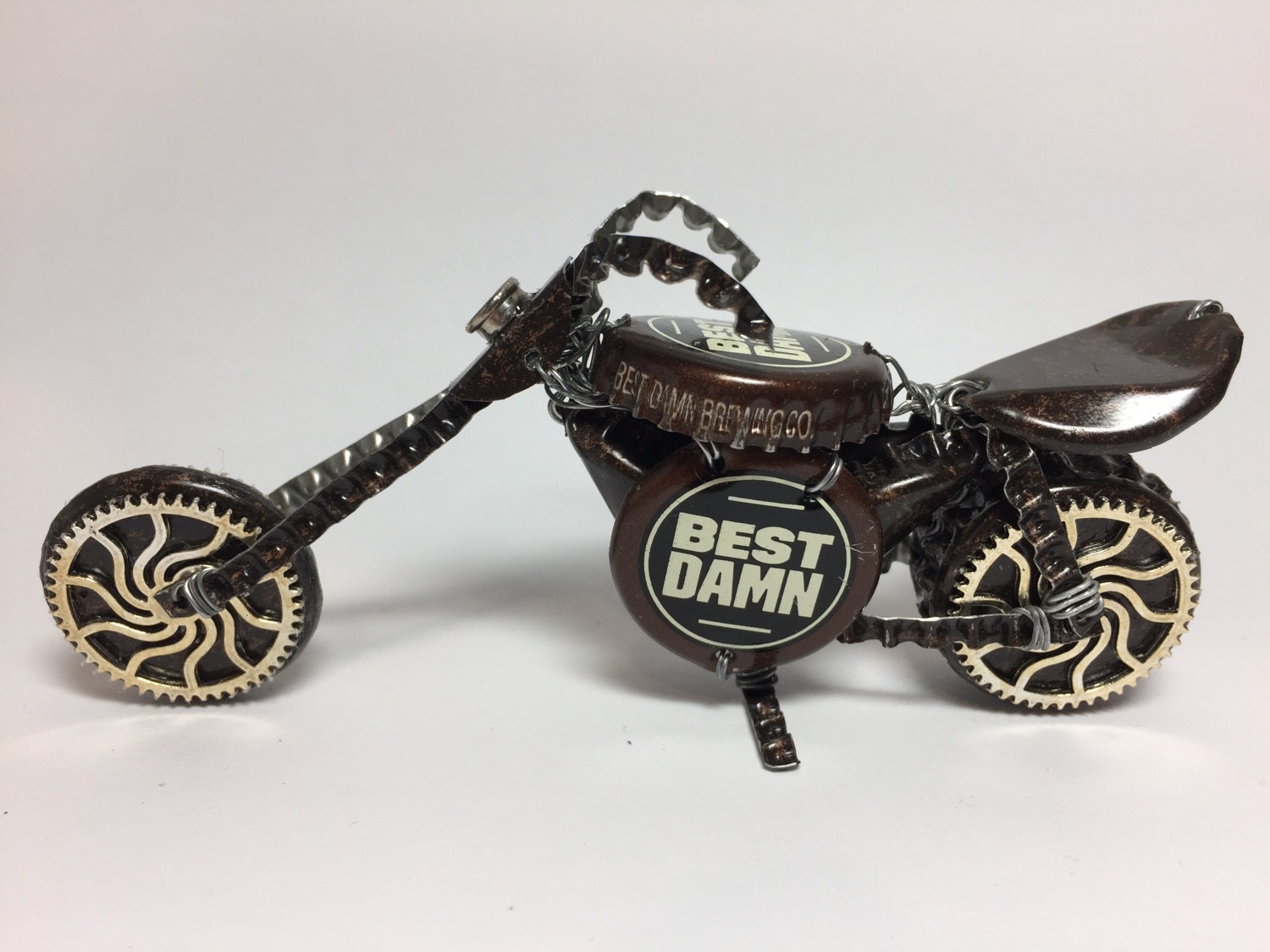 Beer Bottle Cap Motorcycle Bike Upcycled Caps SUPER COOL