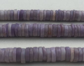 3 strands of Lavender Jade 4-6mm rondelle beads 8" each