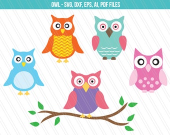 Owl SVG cutting files, Owl dxf, Owl vector, Cricut cutting files - SVG, dxf, ai, eps,pdf