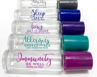 Vinyl Roller Wrap for Essential Oil Blends (Set of 5)
