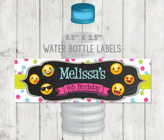 Emoji Party Water Bottle Wrapper