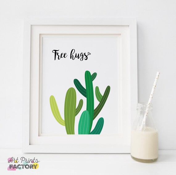 Cactus Wall Art sale free hugs botanical print cactus wall art tropical Cactus Wall Art sale free hugs botanical print cactus wall art tropical