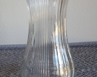 Vintage Hoosier Clear Glass Vase, Vintage Flower Vase, Vintage Hoosier Vase, Vintage Hoosier Glass, Vintage Decor