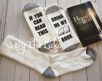 If You Can Read This, "Bring Me My Book" Funny Socks for Men and Women