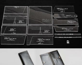 long wallet acrylic leather template set Clear Plexiglass Leather craft pattern C912