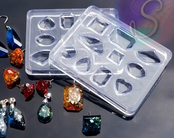 1 Silicone "Small Jewels" Mold, 3" (76mm) x 2.4" (61 mm) Clear Resin And Polymer Clay Mold, SZS1578