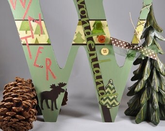 Wooden letter w | Etsy