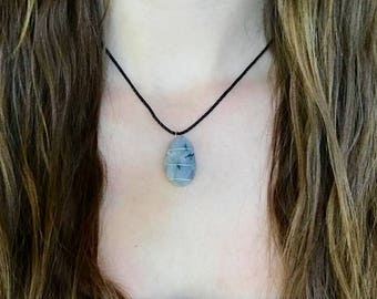 Handmade Grey/Black Stone Necklace