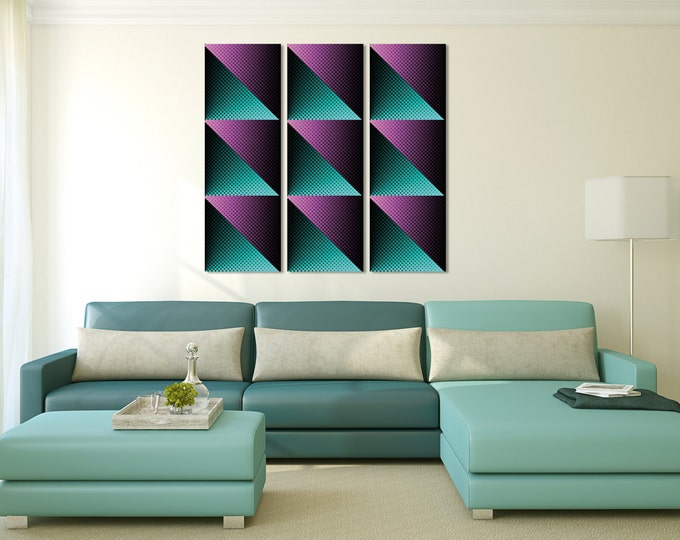 Modern digital room decor art print, modern 3d wall art for living room, abstract wall art on canvas, optical illusion abstract painting