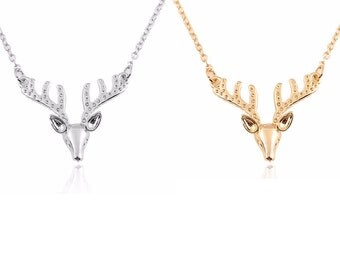 Necklace Gold plated / silver Reindeer Christmas