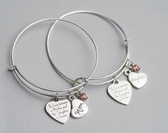 Mother Daughter Jewelry Set - Mother Daughter - Mother Daughter Bracelet - Gift for Daughter - Gift for Mom - Charm Bracelet - Bangles