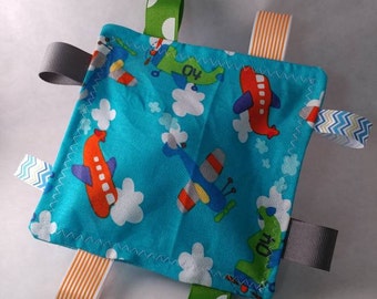 Blue Airplane Tag & Crinkle Toy