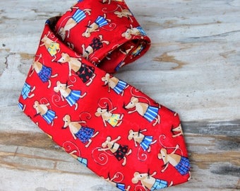 Teacher's Gift tie vintage silk tie silk Mouse tie Vintage Mens Necktie Men tie for groomsmen tie wedding neckties Mouse neckties