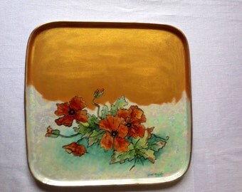 Red poppies plate