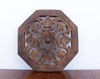 Hand Carved Wooden Trivet