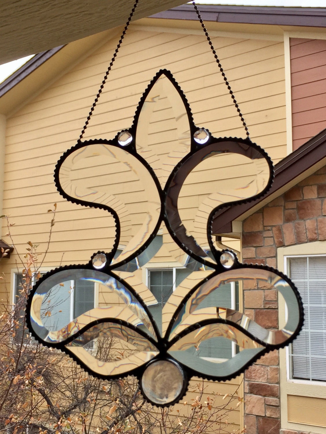 Clear Beveled Glass Window Hanging